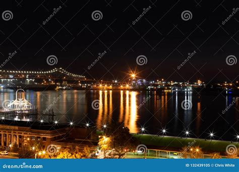 Night Along the Banks of the Mississippi River in Baton Rouge Stock ...