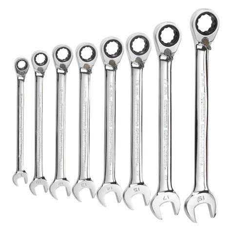 GearWrench® 9543 - 8 Piece Reversible Combination Ratcheting Wrench Set ...