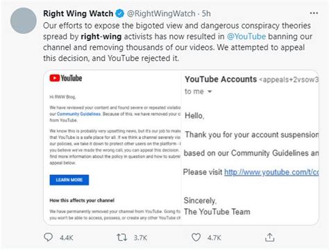 YouTube unbans far-left Right-Wing Watch