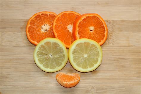 Orange And Lemon Slices On Wood Free Stock Photo - Public Domain Pictures