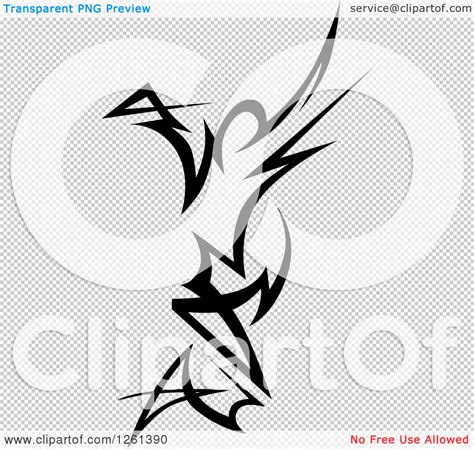 Clipart of a Black and White Tribal Design Element - Royalty Free ...