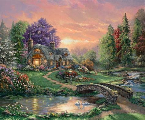 Sweetheart Retreat I - Limited Edition Canvas | Thomas kinkade, Thomas ...