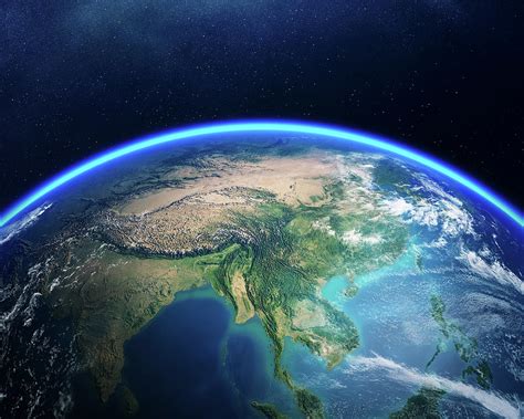 Earth from space Asia view Photograph by Johan Swanepoel - Fine Art America