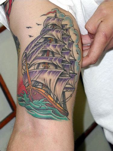 picture tattoo collection: Old Ship Tattoos