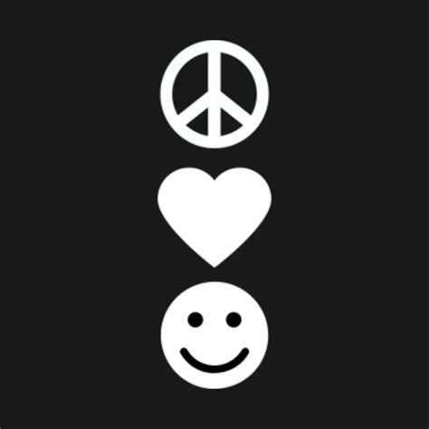 Peace Love and Happiness T-Shirt Peace Sign, Heart, Smile - Friends ...