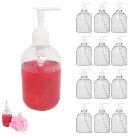 12 Liquid Soap Dispenser Pump Lotion Refillable Empty Bottle Plastic Jar 12 oz - Walmart.com