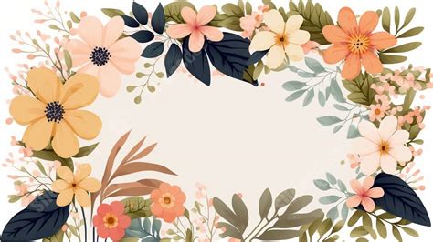 Floral Light Pink Flowers Cute White Powerpoint Background For Free ...