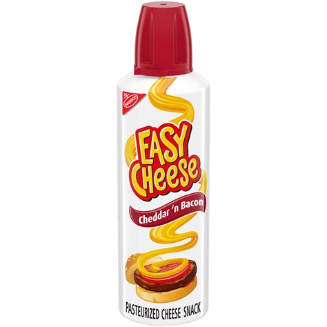 Easy Cheese Cheddar 'n Bacon Cheese Snack, 1 can (8z) - Walmart.com