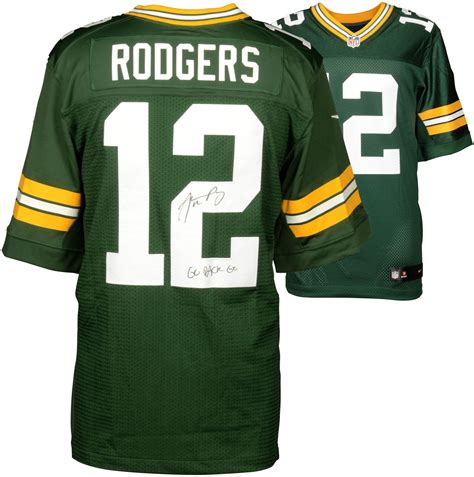 Aaron Rodgers Green Bay Packers Autographed Nike Green Elite Jersey ...