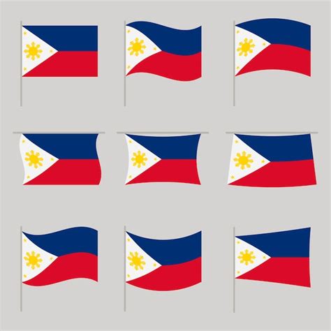 Premium Vector | Flat design philippine flag set