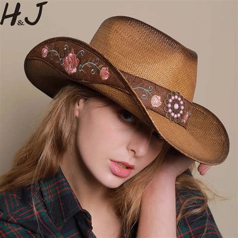 Aliexpress.com : Buy Women Western Cowboy Hat For Summer Elegant Lady ...