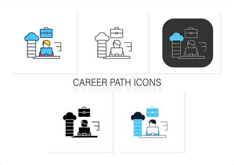 Career path icons set stock vector. Illustration of color - 227529143