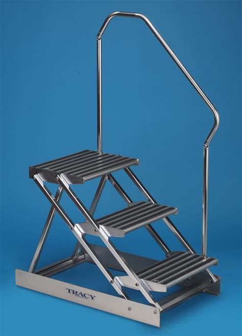 Folding Dock Steps | Dock steps, Camper steps, Steel railing design