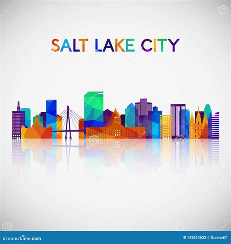 Salt Lake City Skyline Silhouette in Colorful Geometric Style. Stock ...