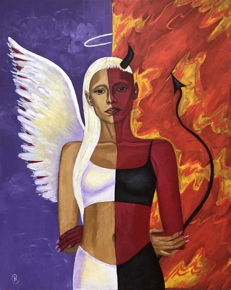 Angel and Demon Painting by Ariana Watts | Saatchi Art