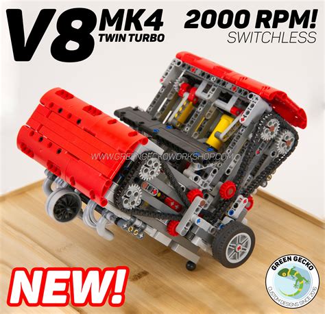 Complete Kit - MK4 V8 Twin Turbo Lego Pneumatic Engine - Switchless 20 – Green Gecko Workshop