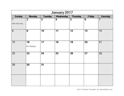 Monthly Calendar Template Word - Customize and Print