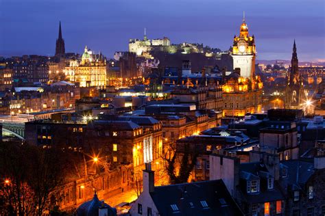 Edinburgh, Scotland, UK, City, Buildings, Light, Castle, Clocktowers ...