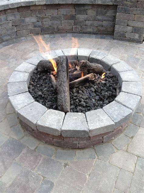 Gas and brick paver firepit | Fire pit, Backyard, Outdoor projects