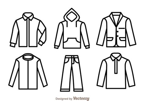 Clothes Outline Icons 101508 Vector Art at Vecteezy