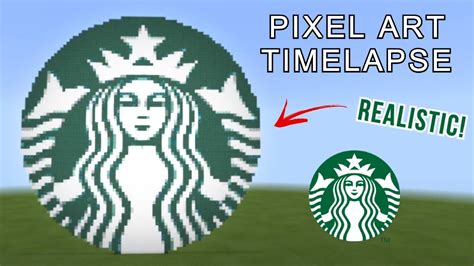 Minecraft: Creating The Starbucks Logo Pixel Art | Detailed ...