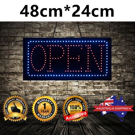 Animated Open LED Sign NEON Motion Flash SIZE:48CM X24CM | Sydney LED Signs