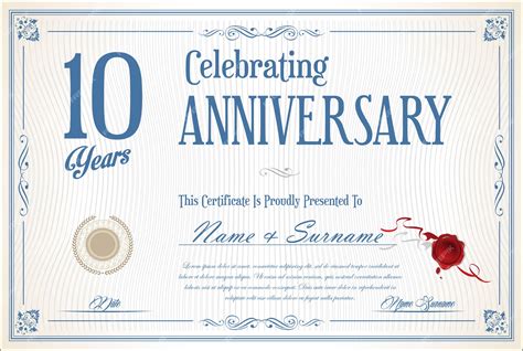 Aniversario retro vintage 10 años | Vector Premium