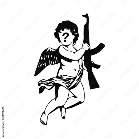 baby angel vector holding gun Stock Vector | Adobe Stock