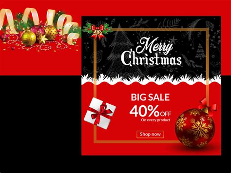 Merry Christmas sale banner by Irin on Dribbble