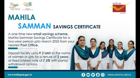 Mahila Samman Savings Certificate | Kerala Postal Circle | India Post ...