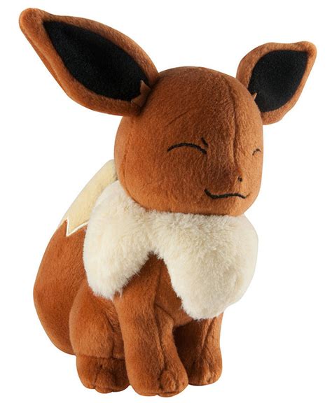 Pokemon Eevee 8 Plush Eyes Closed Smirking Tomy - ToyWiz