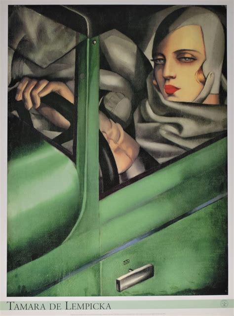 TAMARA DE LEMPICKA self Portrait in Green Bugatti Original Vintage ...