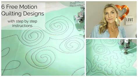 6 Simple Free Motion Quilting Design Tutorials - YouTube