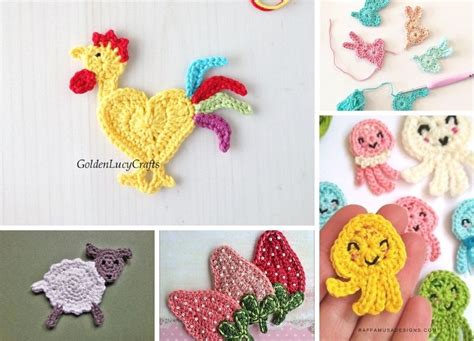 Cute Crochet Appliques - Free Patterns – 1001 Patterns