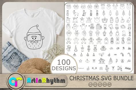 Christmas SVG Bundle, Christmas Line Art SVG Bundle