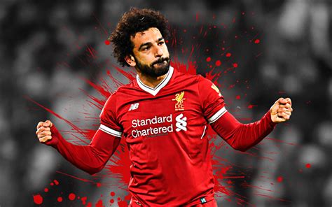 Download wallpapers Mohamed Salah, 4k, Liverpool FC, art, Egyptian football player, splashes of ...