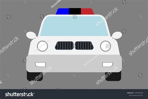 Modern Police Car Emoji Front View Stock Vector (Royalty Free) 1376708738