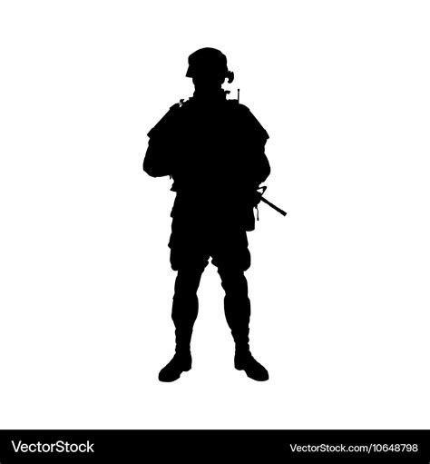 Soldier silhouette Royalty Free Vector Image - VectorStock