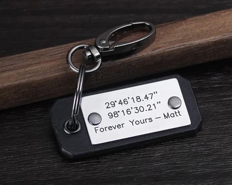 Custom-made Leather Coordinates Keychain | Robrasim