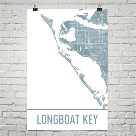 Longboat Key Map Longboat Key Art Sarasota Print Longboat | Etsy