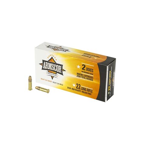 Armscor Precision 22 LR Ammo 36 Gr HV HP Value Pack 200 Rounds - Ammo Deals