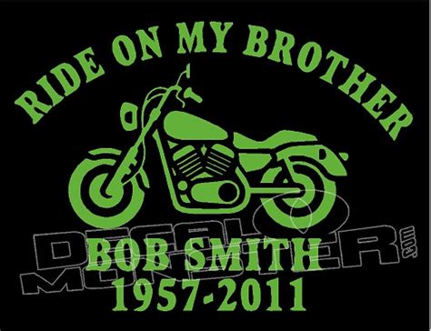 Motorcycle In Loving Memory Of... 19 Memorial decal Sticker ...