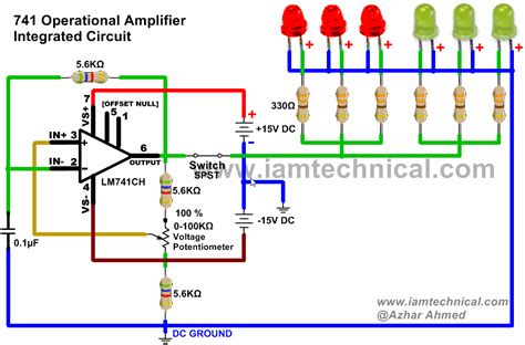 LM741HC Operational Amplifier as an Multivibrator Circuit, Output Frequency 235Hz, Potentiometer ...