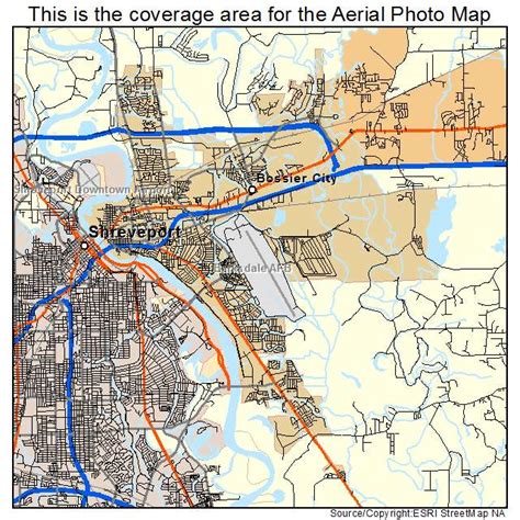 Aerial Photography Map of Bossier City, LA Louisiana