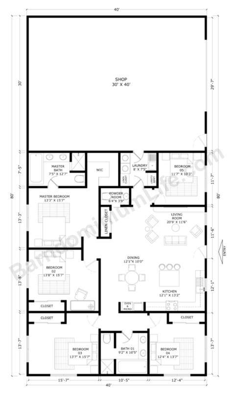 40x80 Barndominium Floor Plans with Shop – What to Consider | Barn ...