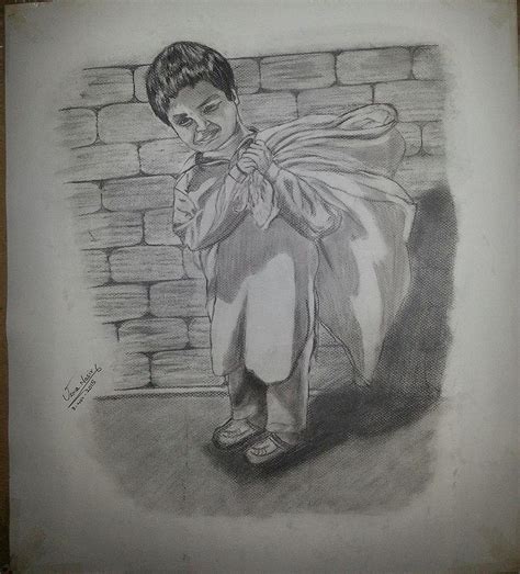 Child Labour Drawing by Uzma Nasir - Pixels