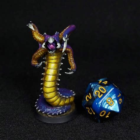 Grick/purple Worm Hand-painted Miniature Dungeons and Dragons Dnd RPG ...