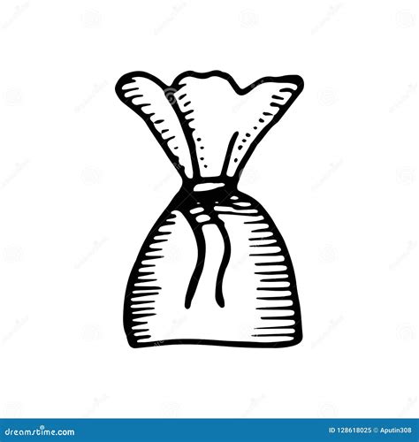 Candy Bag Icon. Sketch Isolated Object Stock Vector - Illustration of ...