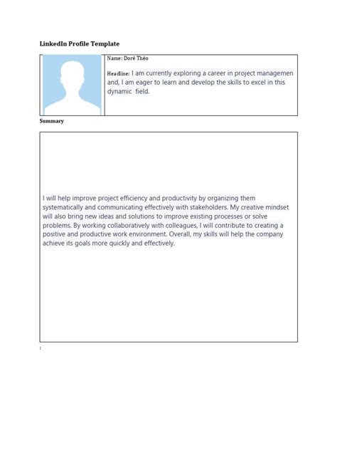 LinkedIn Profile Template | PDF