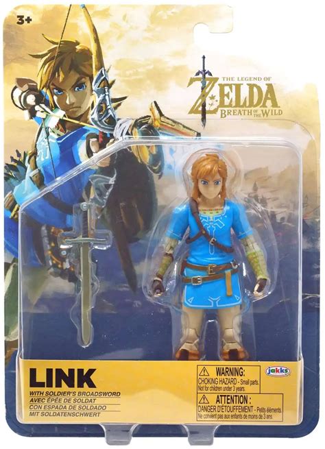 The Legend of Zelda Breath of the Wild Link 4 Action Figure with Soldiers Broadsword Jakks ...